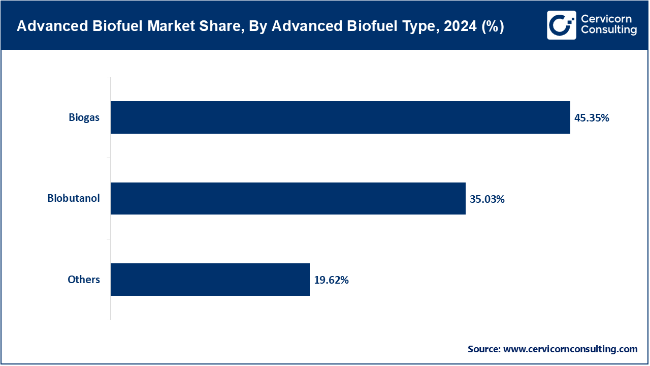 Advanced Biofuel Market Share, By Advanced Biofuel Type, 2024 (%)