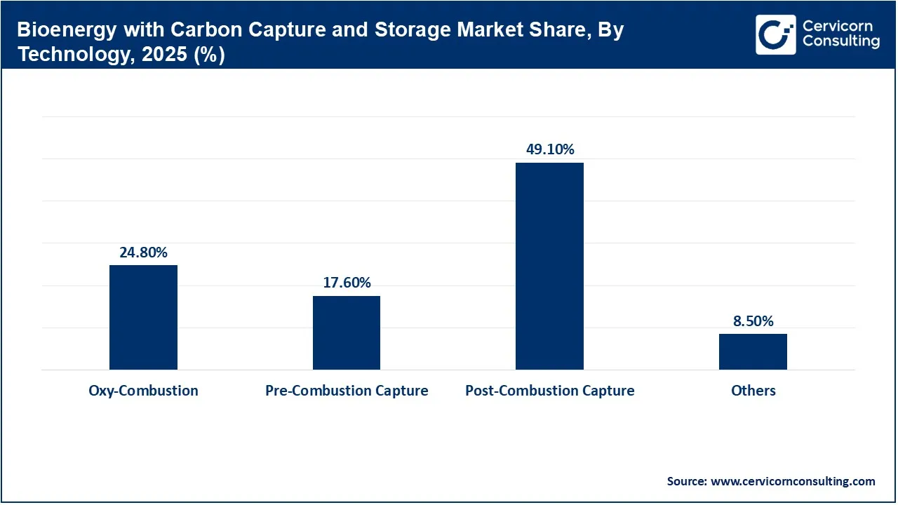 Bioenergy with Carbon Capture and Storage Market Share, By Technology, 2025 (%)