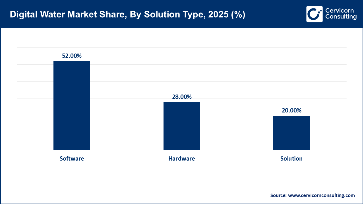 Digital Water Market Share, By Solution Type, 2025 (%)