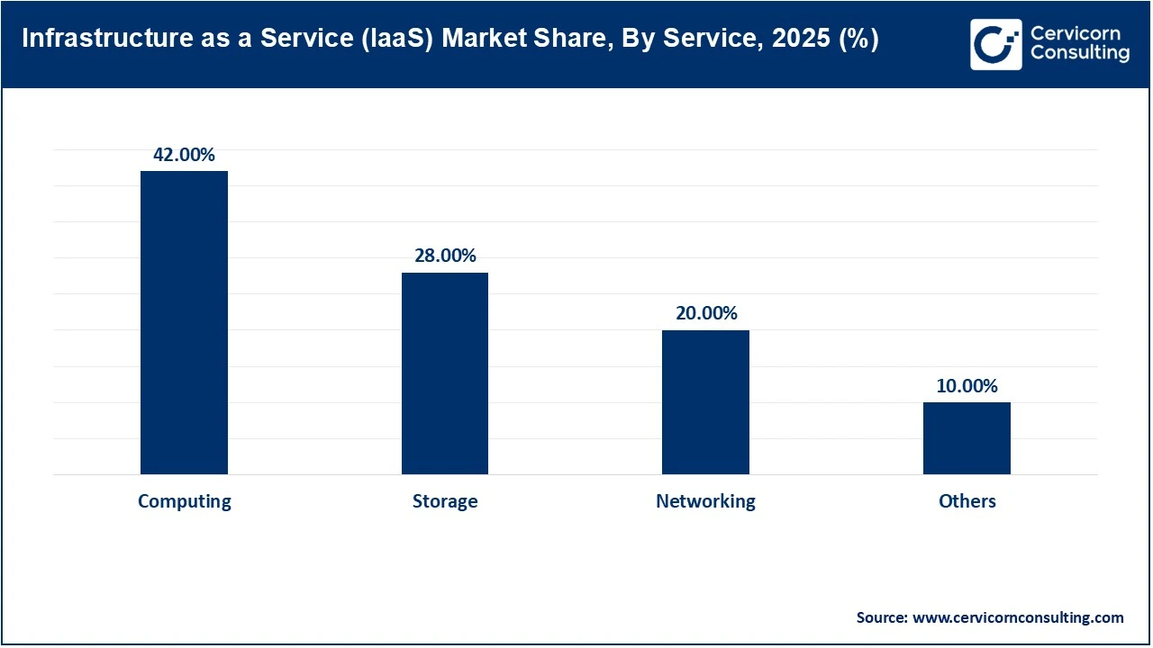 Infrastructure as a Service (IaaS) Market Share, By Service, 2025 (%)