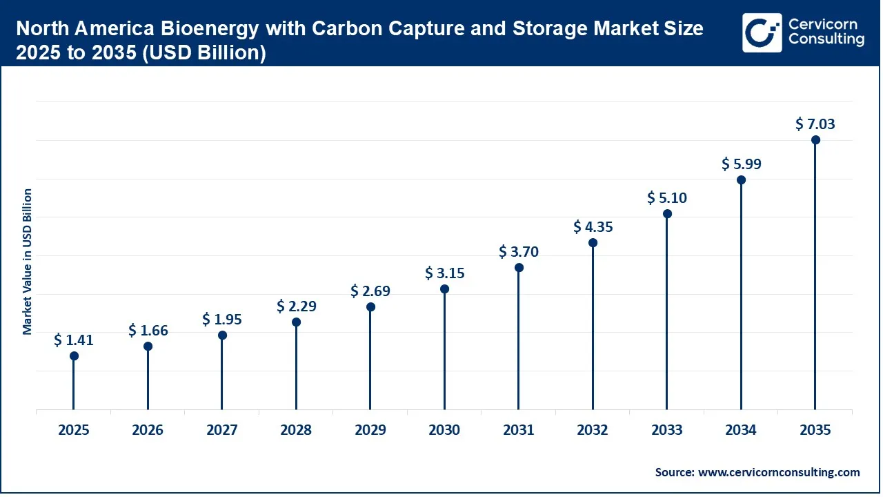 North America Bioenergy with Carbon Capture and Storage Market Size 2025 to 2035