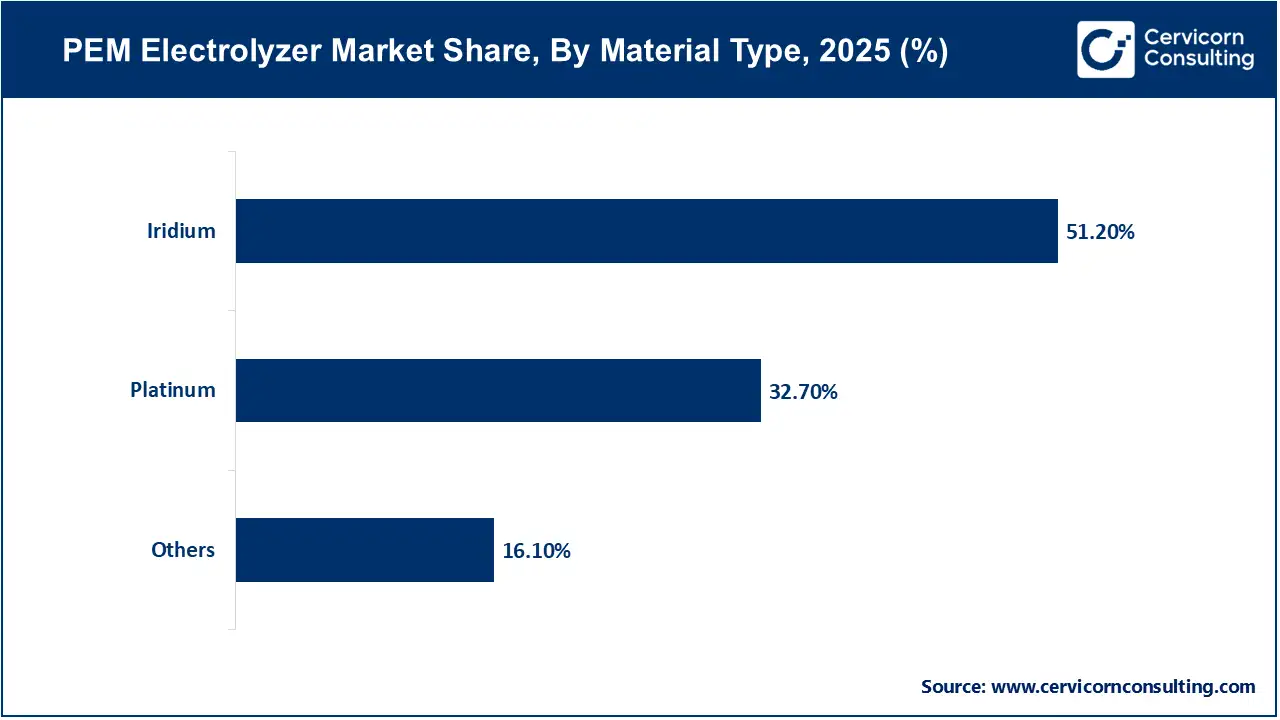 PEM Electrolyzer Market Share, By Material Type, 2025 (%) PEM Electrolyzer Market Share, By Material Type, 2025 (%)